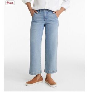 LLBEAN sz 8P wide leg crop jeans